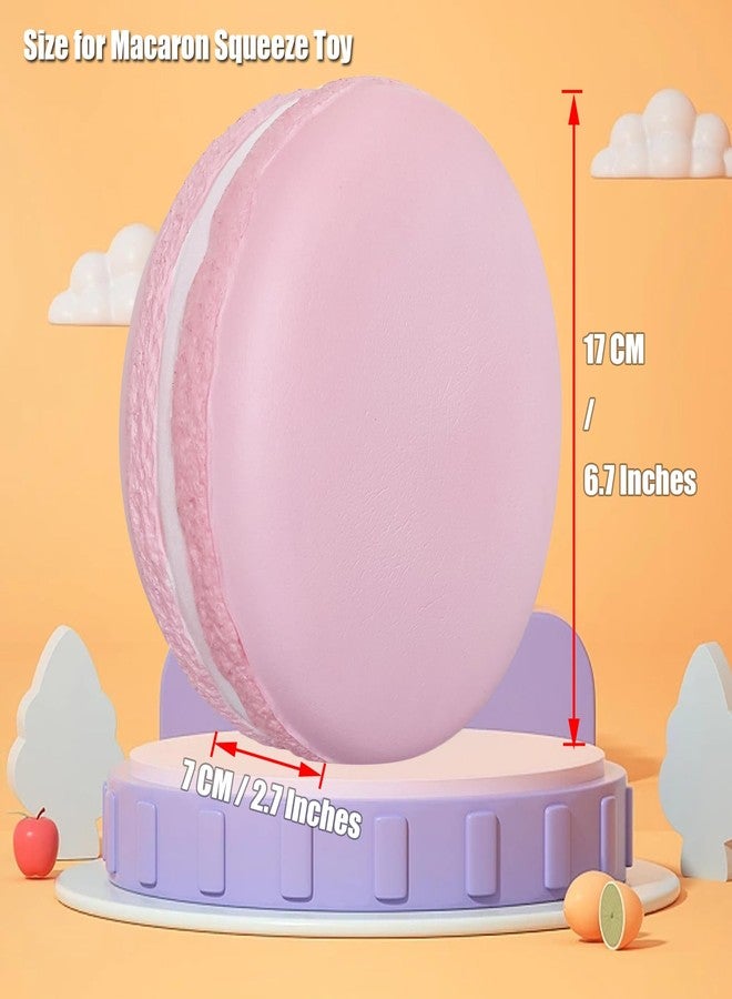 funnysquee Gaint Macaron Slow Rising Squishies,Jumbo Squishys Birthday Gift for Kids, Stress Relief Kawaii Squishie Toys (Pink) - Image 3